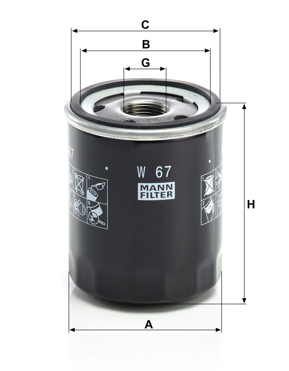 YAG FILTRESI ACCENT BLUE 1.4 MITSUBISHI COLD    A-68mm B-57mm C-64mm G-M20x1.5 H-85mm